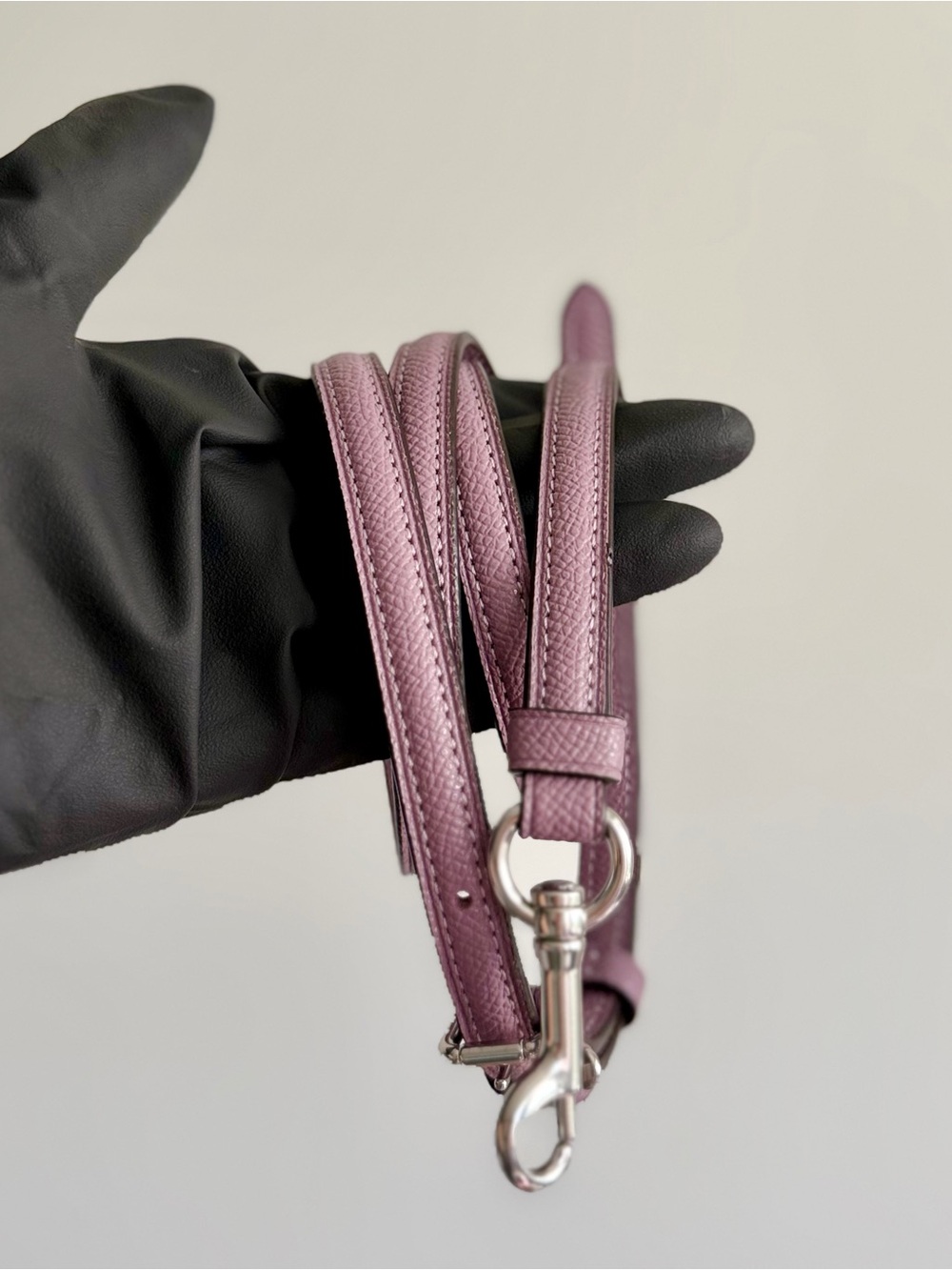 COACH Lavender Bat-Face Round Leather Crossbody Bag - Picture 5 of 14